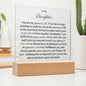 To My Daughter "My Greatest Gift" Acrylic Plaque