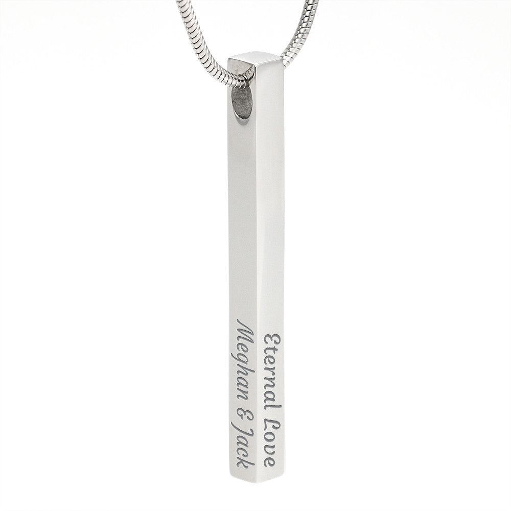 Engraved 3D Bar Necklace