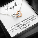 To My Daughter, Love Mom Heart Link Necklace