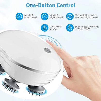 ScalpRevive™ Electric Head Massager | 4 Heads + Multi-Mode Vibration