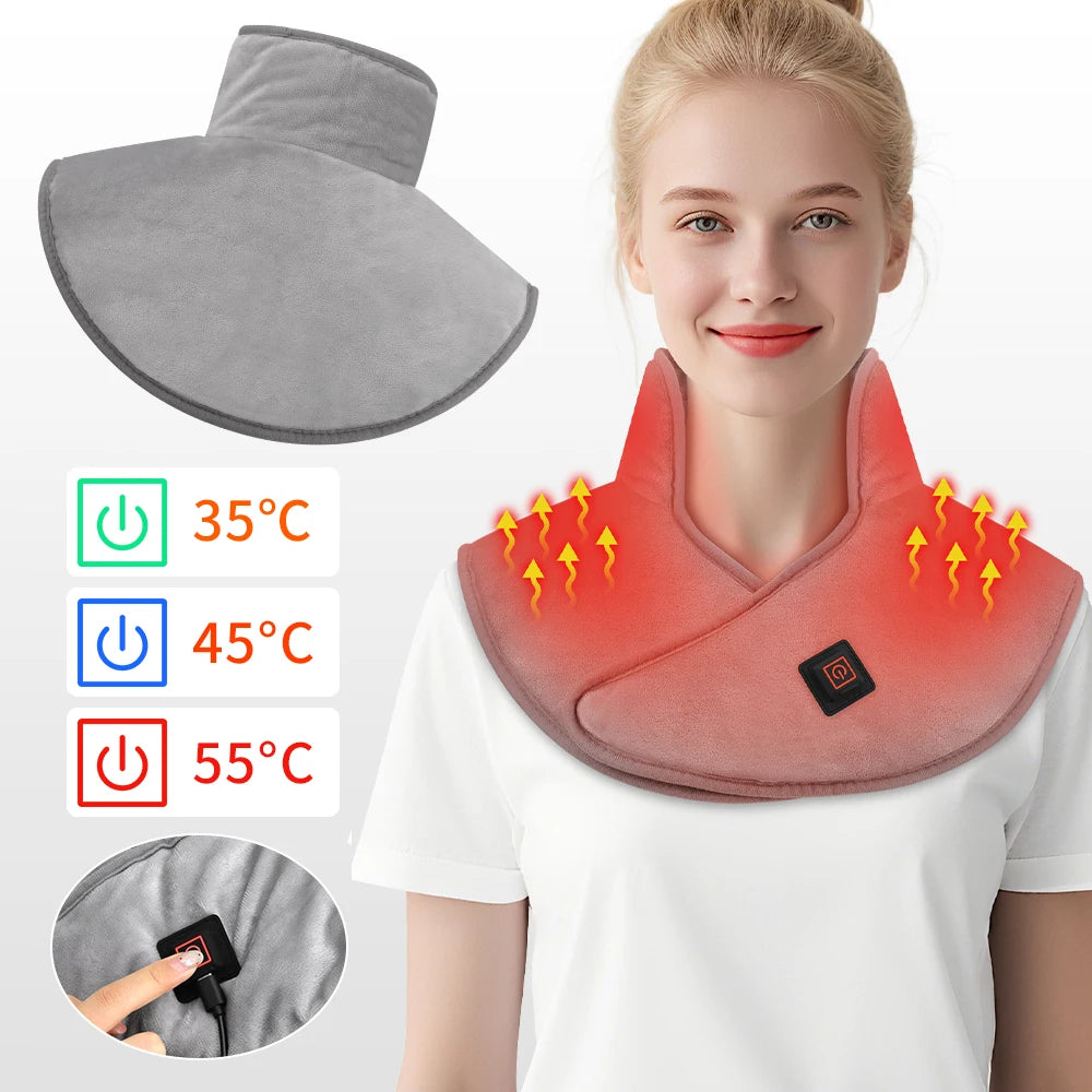 NeckSoothe™ USB Heated Neck & Shoulder Wrap — Instant Tension Relief