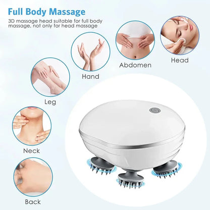 ScalpRevive™ Electric Head Massager | 4 Heads + Multi-Mode Vibration