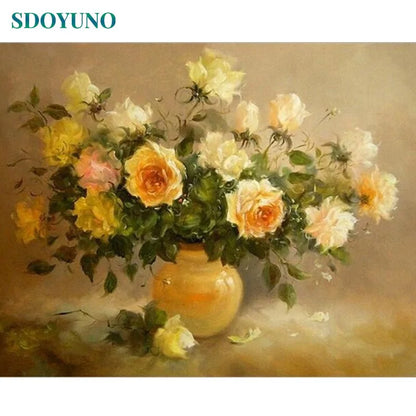 Oil Painting By Numbers Flowers Nature Pictures