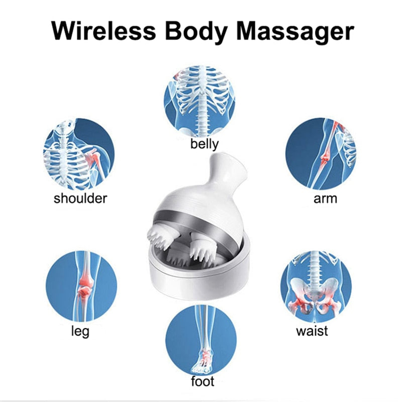 Waterproof Electric Head Massage Wireless Scalp Massager Prevent Hair Loss Body Deep Tissue Kneading