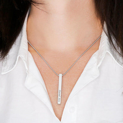 Engraved 3D Bar Necklace