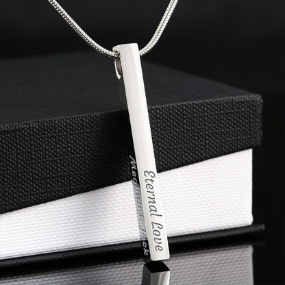 Engraved 3D Bar Necklace