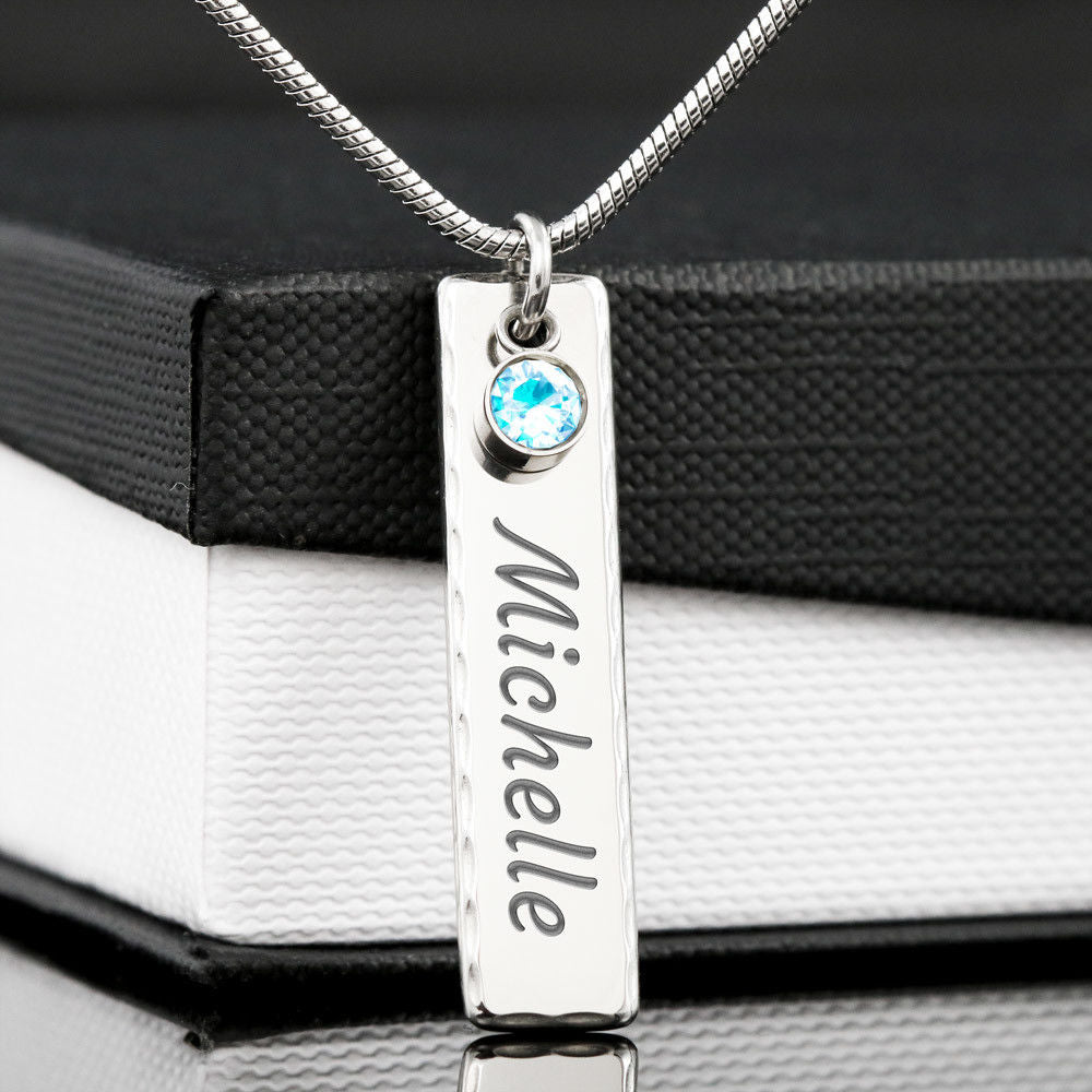 Birthstone Name Necklace