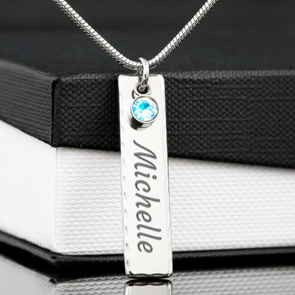 Birthstone Name Necklace