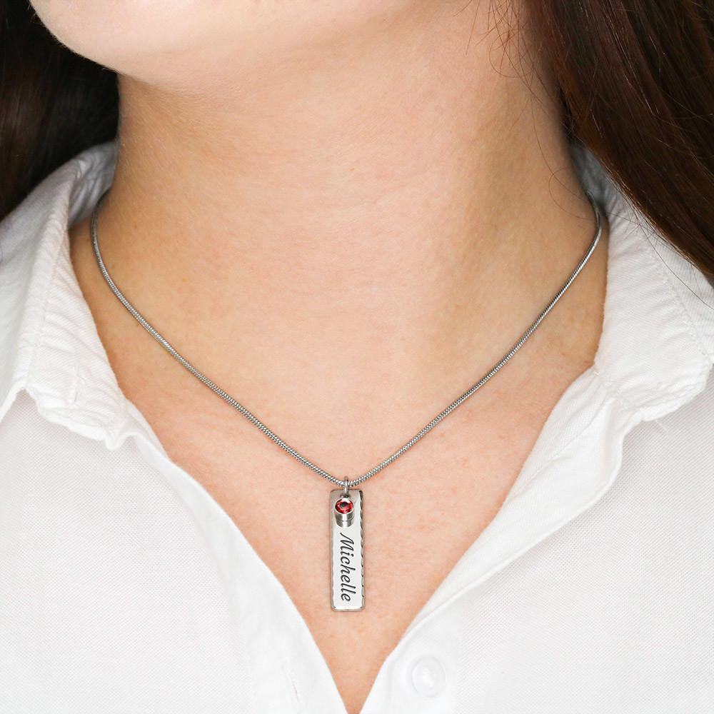 Birthstone Name Necklace