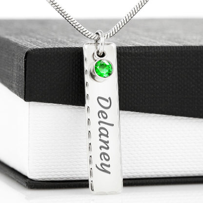 Birthstone Name Necklace