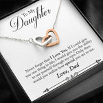 To My Daughter, Love Dad Heart Link Necklace